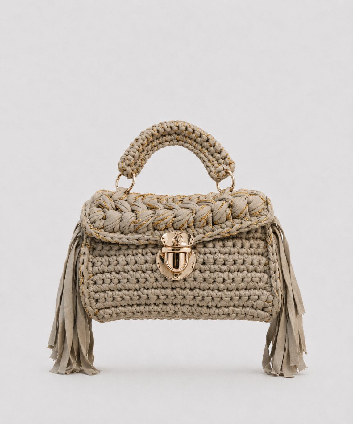 Sac à main Rosa fait main à franges - style bohème chic