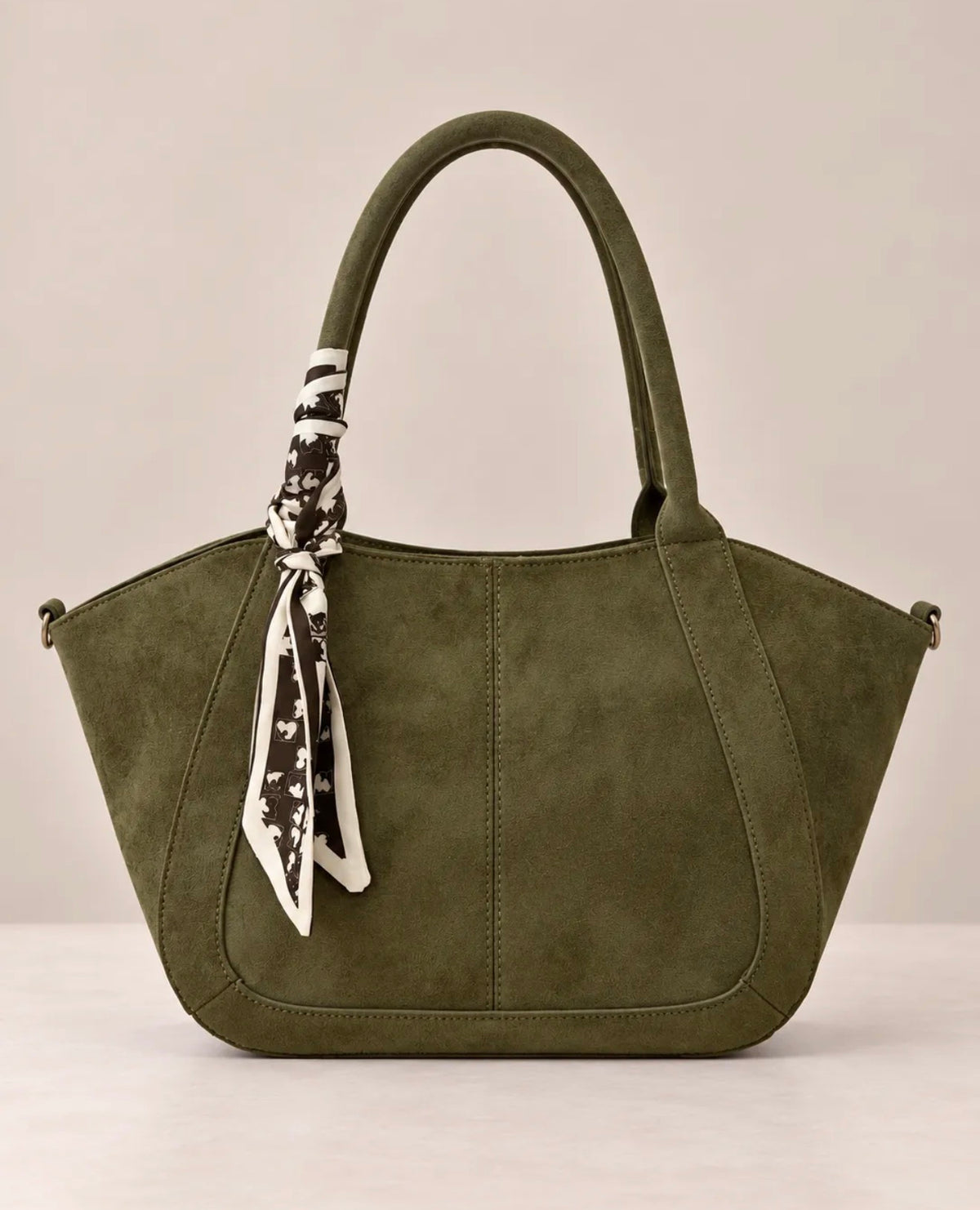 Sac à main Pao cuir vegan suédine avec ruban