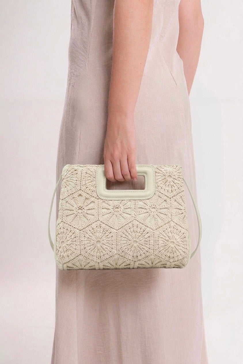 Maggy crochet lace-effect handbag