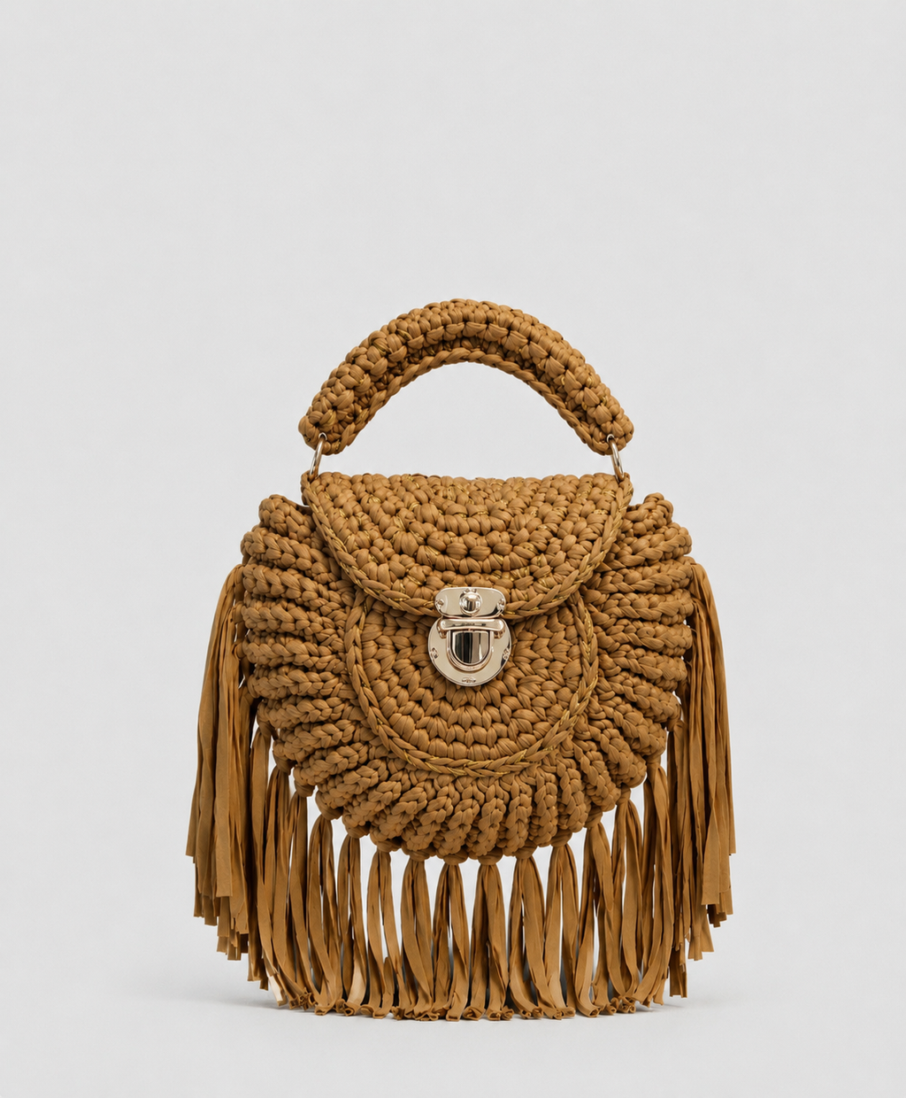 Sac à main rond à franges - style bohème chic - Rosalie