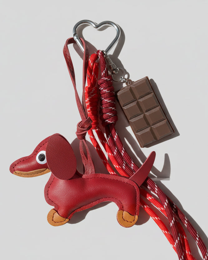 Charms porte clé pour sacs à main Teckel petit chien