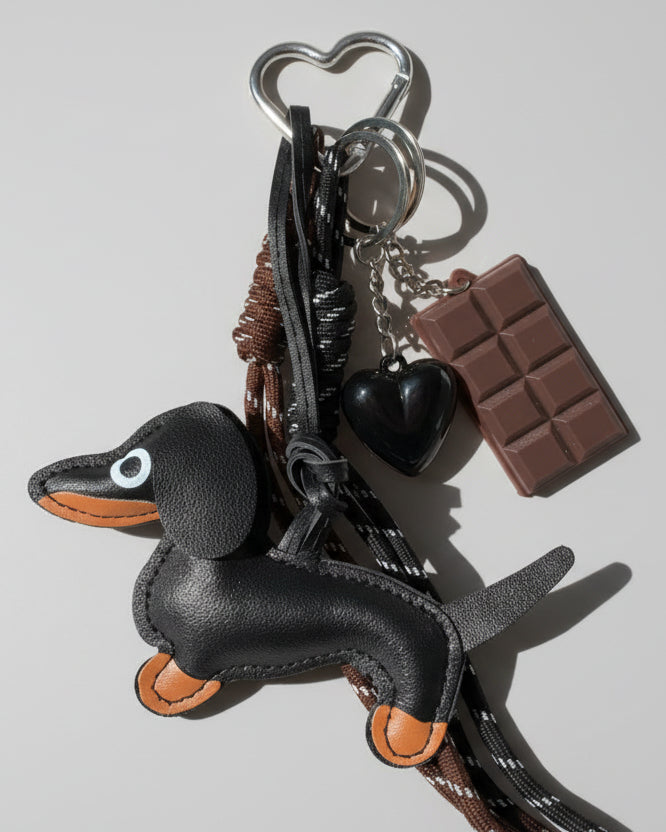 Charms porte clé pour sacs à main Teckel petit chien