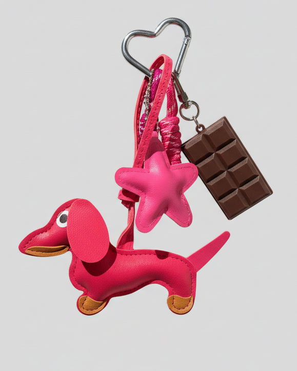 Charms porte clé pour sacs à main Teckel petit chien