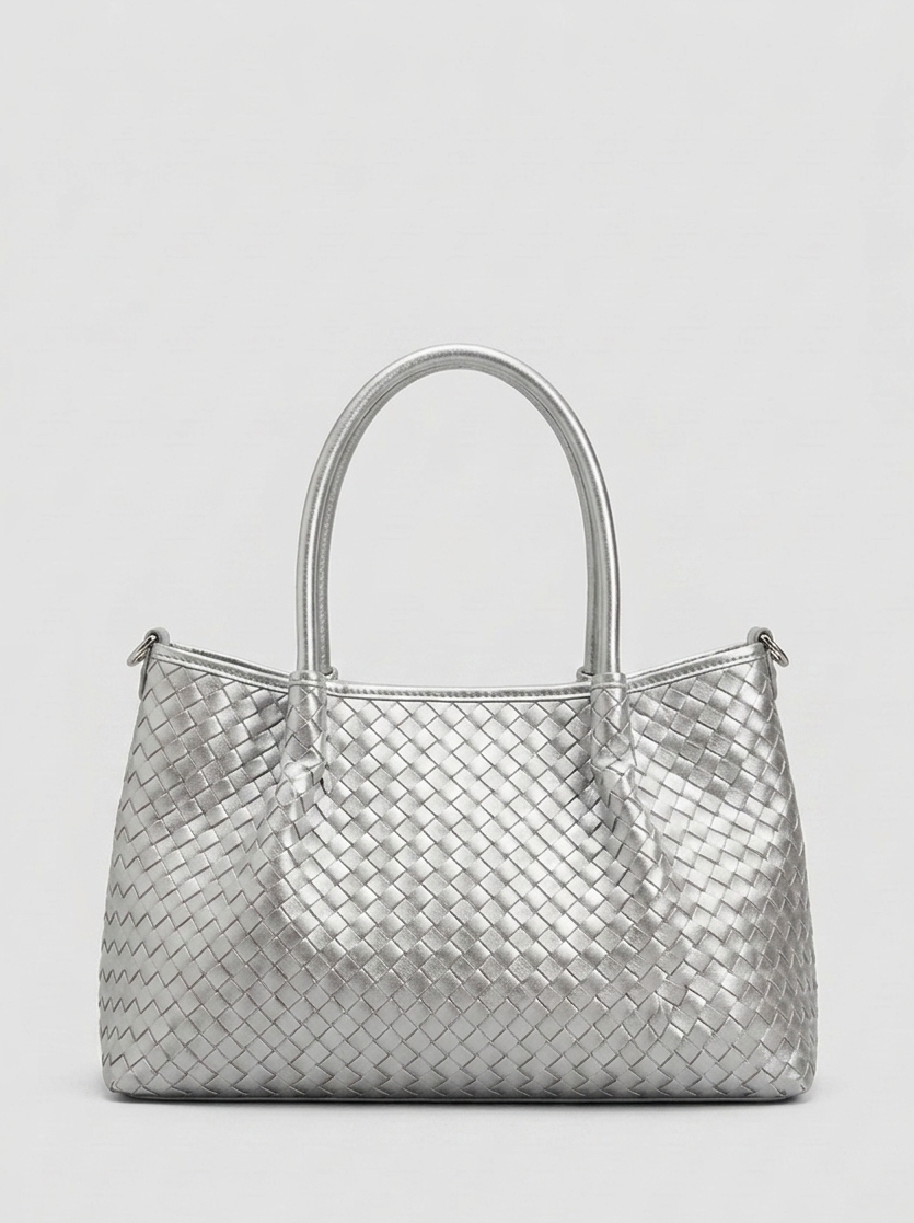 Grand sac à main effet tressé avec bandoulière - pour les cours - pour le travail - Bettina