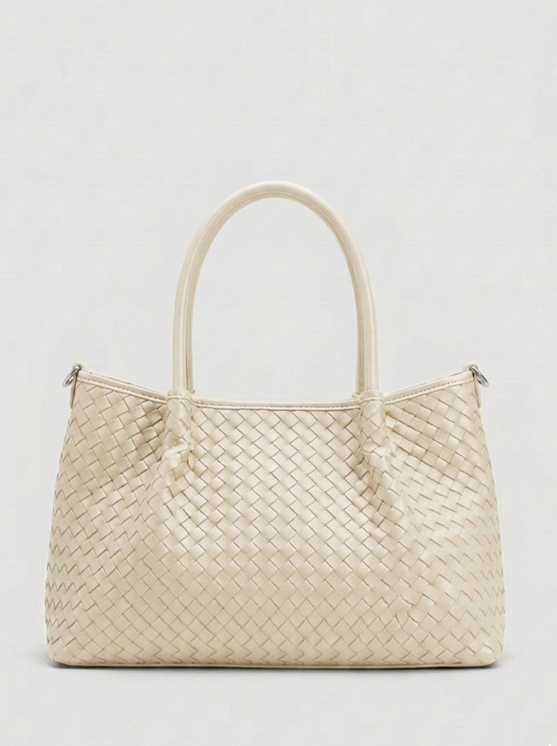 Grand sac à main effet tressé avec bandoulière - pour les cours - pour le travail - Bettina